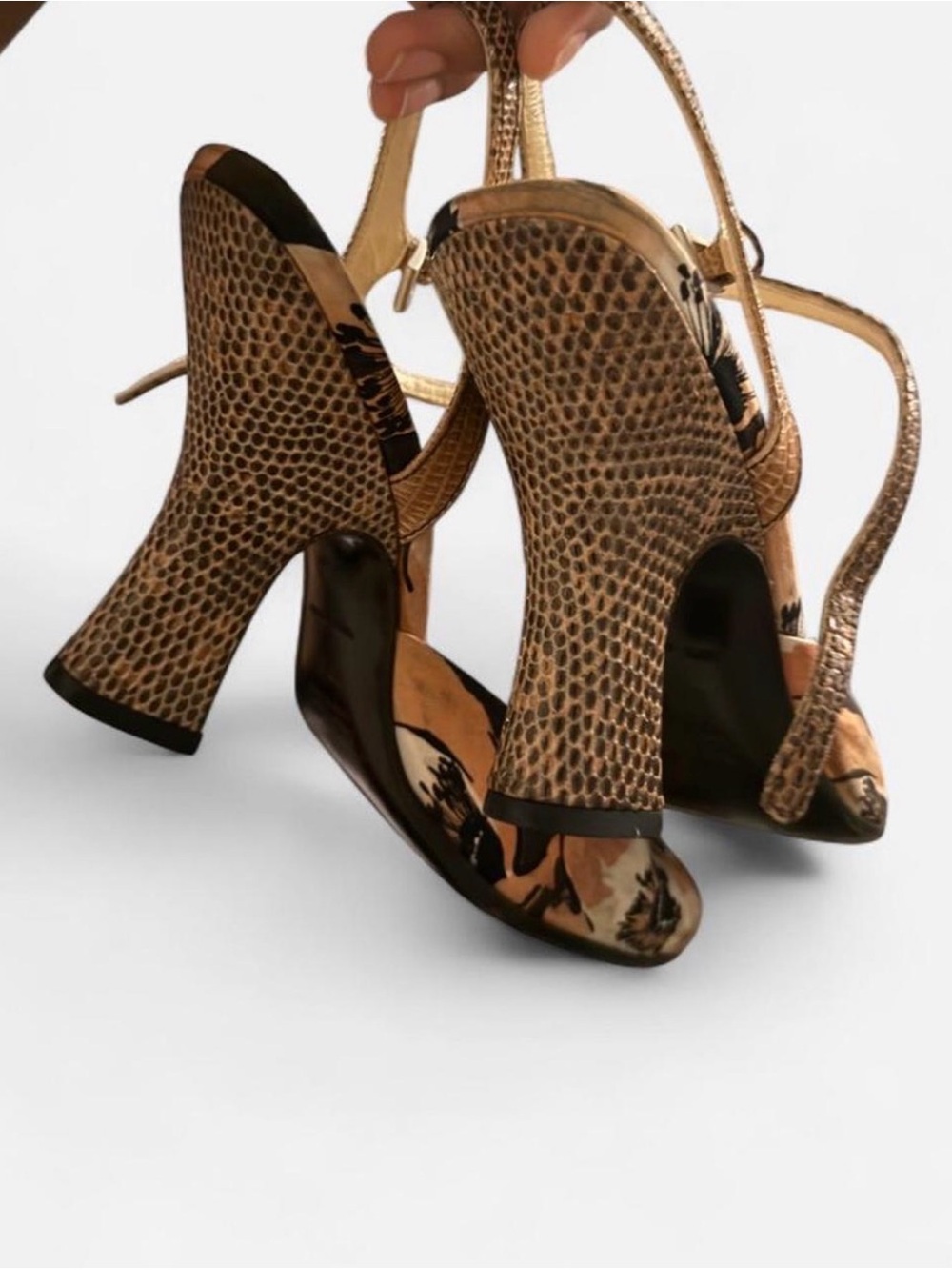 Prada Floral Curved Lizard Heel - Picture 4 of 8